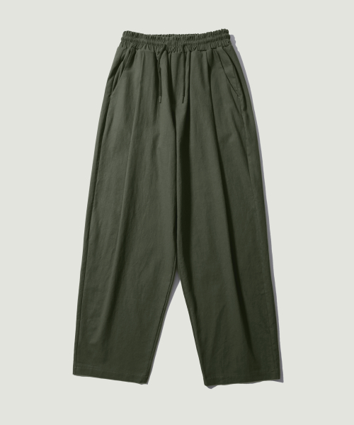 linen banding pants [oversize fit]_khaki