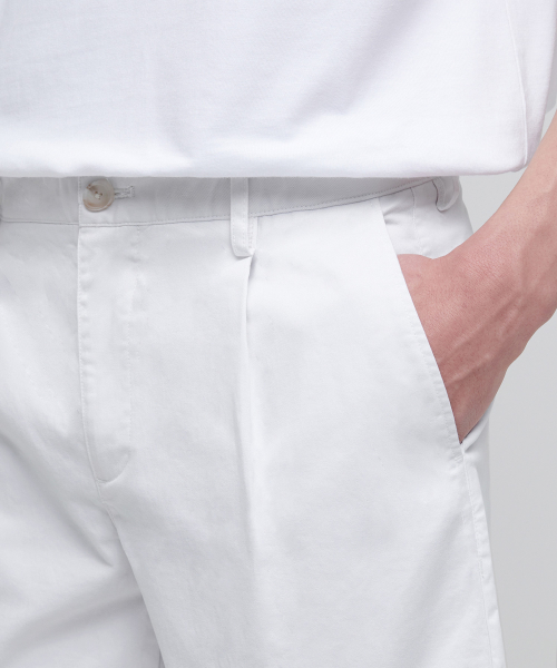 Wide Fit Chino Shorts [White] thumbnail 6