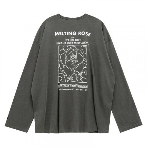 MELTING ROSE LONG SLEEVE CHARCOAL