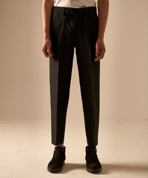 COLE S BLACK WOOLSILK SLACKS