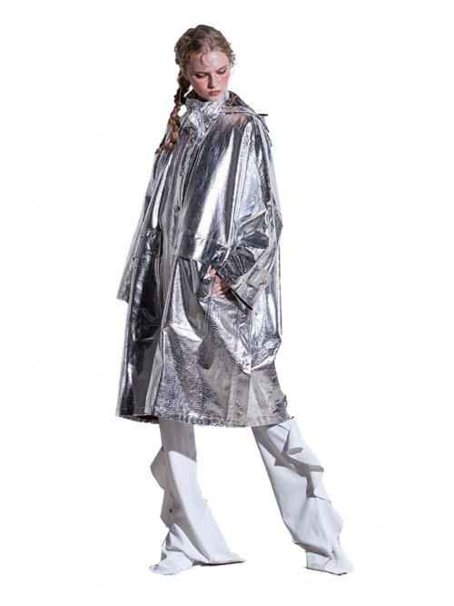 Накидка hood crocodile pattern Silver