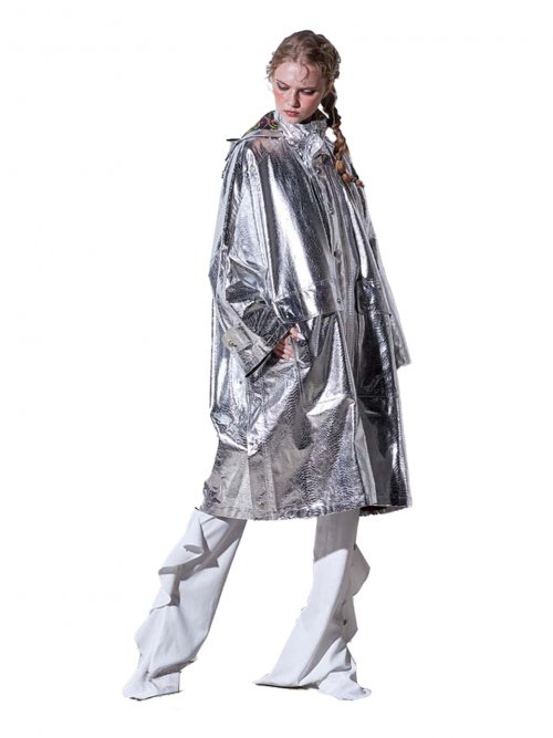 Накидка hood crocodile pattern Silver