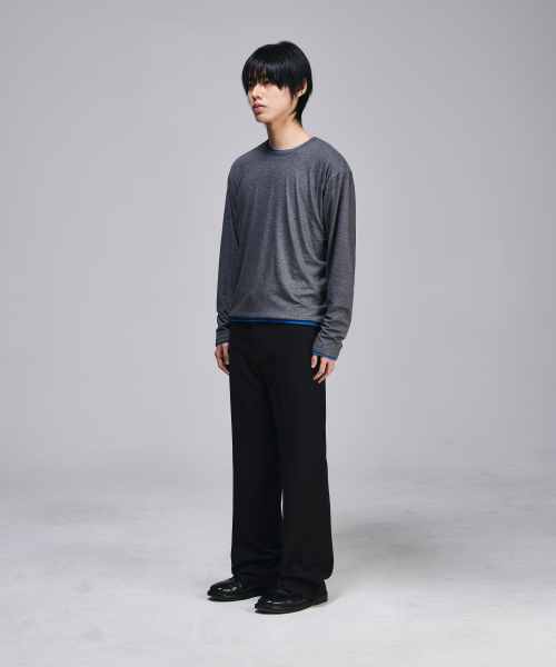 SIGNATURE シグニチャー 夏用セミブーツカットスラックス [ブラック] 画像 7