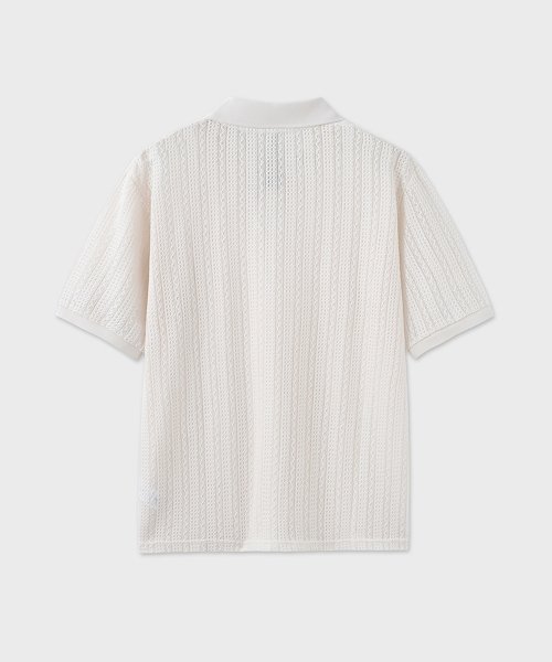 Рубашка lace pique short sleeve (Ivory)