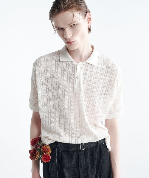 Рубашка lace pique short sleeve (Ivory)