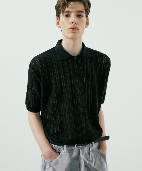 Рубашка lace pique short sleeve (Black)