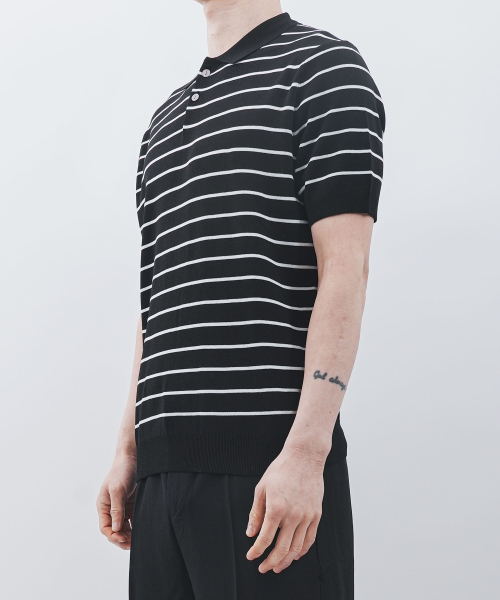 Трикотаж breeze stripe collar short sleeve cool (3COLOR, M)