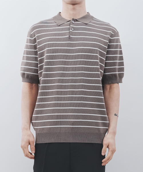 Трикотаж breeze stripe collar short sleeve cool (3COLOR, M)
