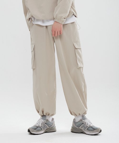 Брюки cargo jogging wide standard unisex Beige