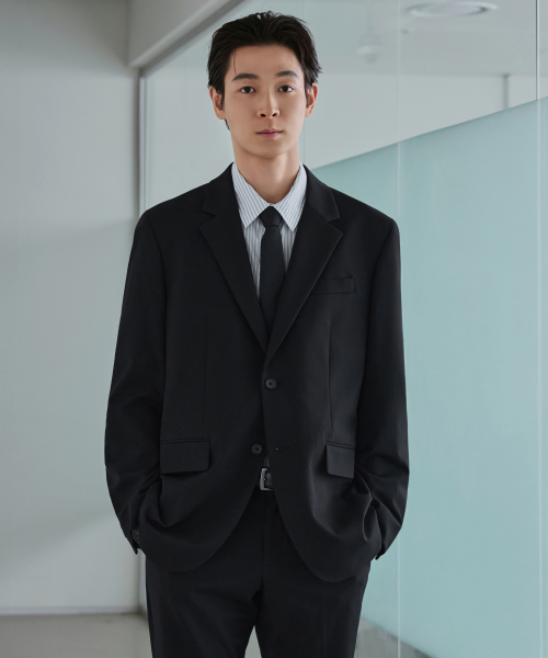 RELAXED BASIC BLAZER [BLACK]
