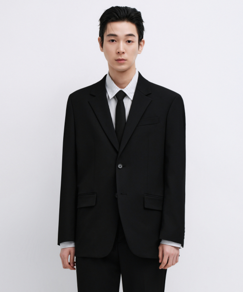 RELAXED BASIC BLAZER [BLACK]