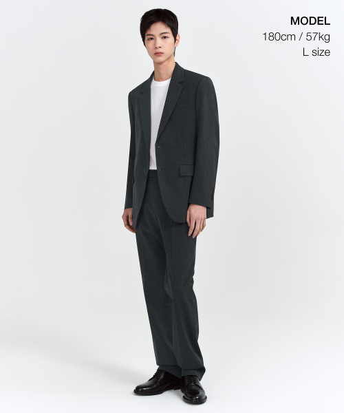 RELAXED BASIC BLAZER [CHARCOAL GRAY] thumbnail 2