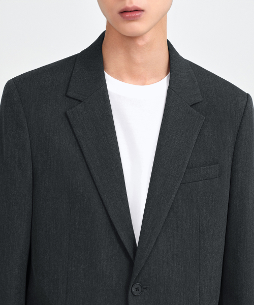 RELAXED BASIC BLAZER [CHARCOAL GRAY] thumbnail 4