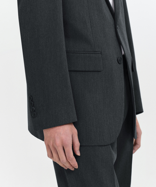 RELAXED BASIC BLAZER [CHARCOAL GRAY] thumbnail 7