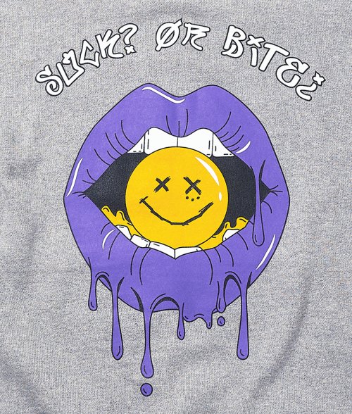 HOODIE PURPLE LIP Gray