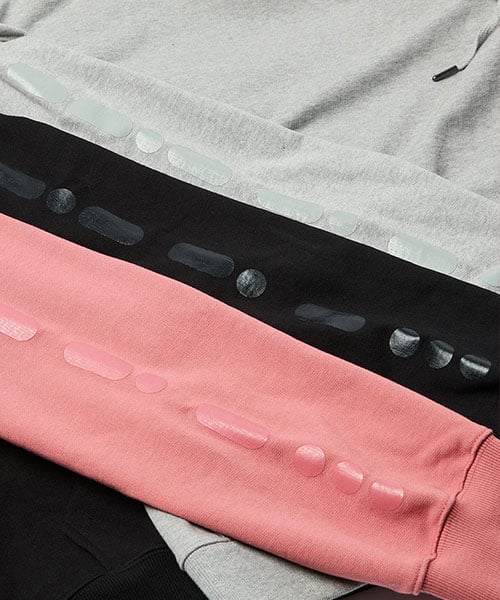 Худи hood sleeve print Gray