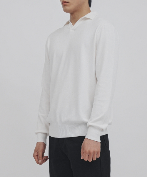 Трикотаж viscose soft cozy collar knit (Ivory, MEN)