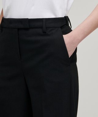 MUSINSA STANDARD WOMAN ウィメンズ ワイド ヒドゥン バンディング スラックス [ブラック] 画像 4
