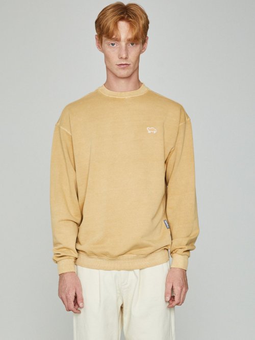 Свитшот LAZY OTTER с вышивкой Pigment Mustard