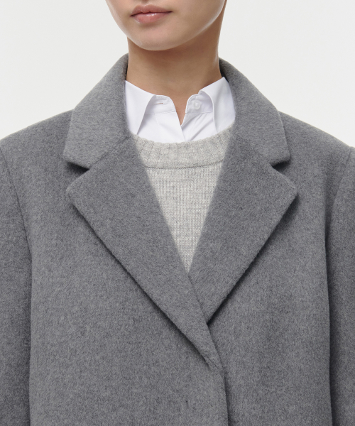 Женское длинное пальто честер из кашемира (Medium Gray)