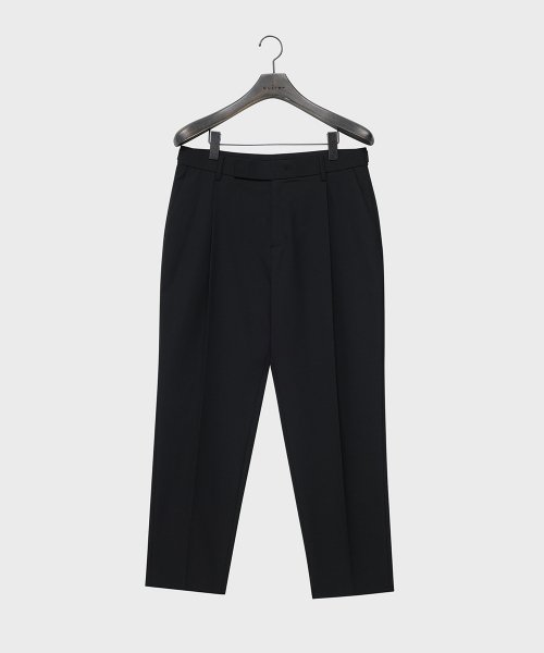 Летние свободные брюки из шерсти с защипом (Black)