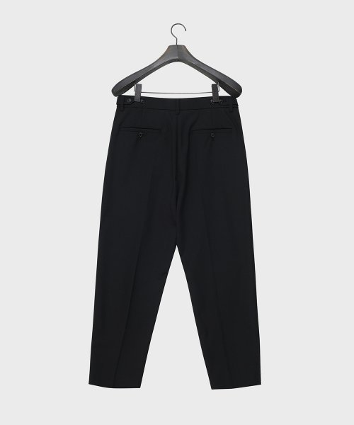 Летние свободные брюки из шерсти с защипом (Black)