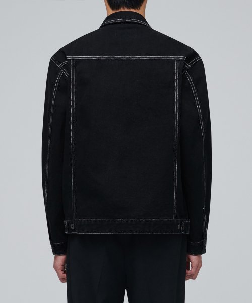 Свободная джинсовка со строчкой [Black]