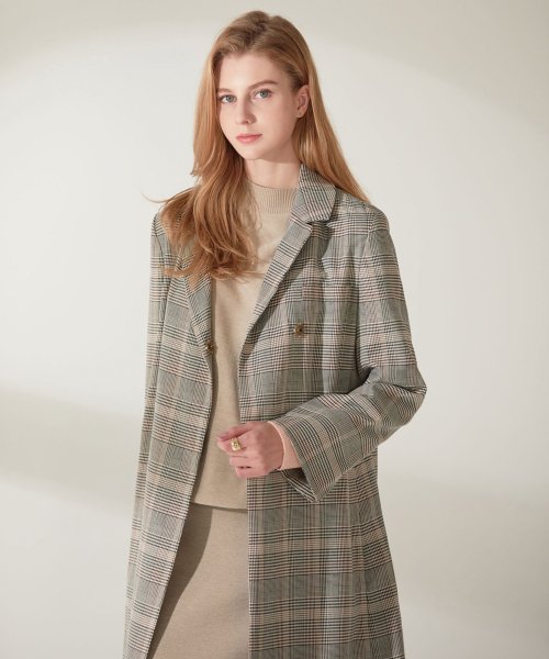 Houndtooth check trench пальто
