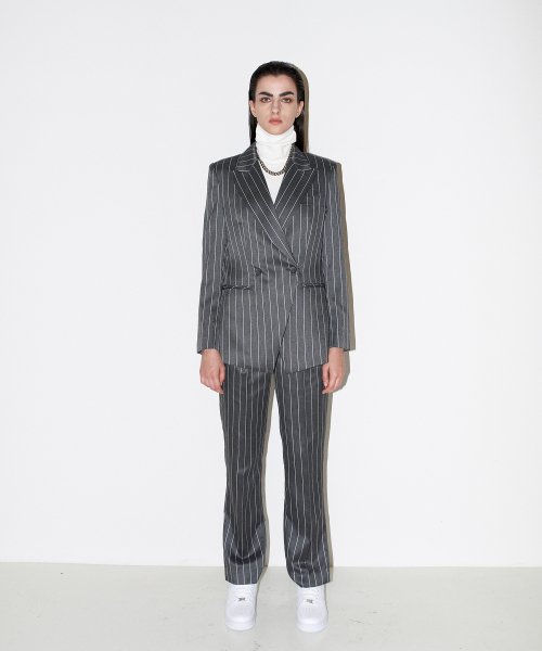 Not a Cliche tailoкрасный жакет Stripe серый]