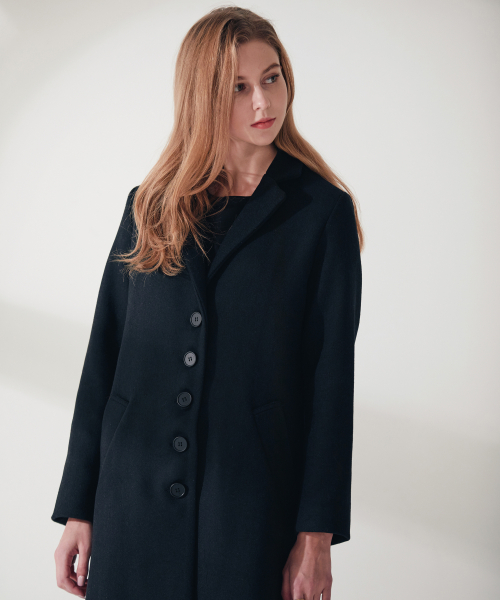 Premium Angora Front Button длинный пальто