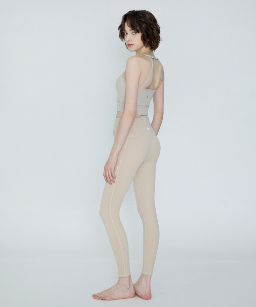 Женские легинсы 9/10 для йоги и пилатеса DEVI-B0039-Beige