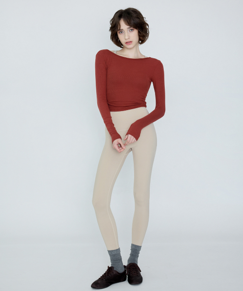 Женские легинсы 9/10 для йоги и пилатеса DEVI-B0039-Beige