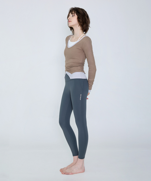 Легинсы 9/4 для йоги и пилатеса DEVI-B0039 Ash Navy