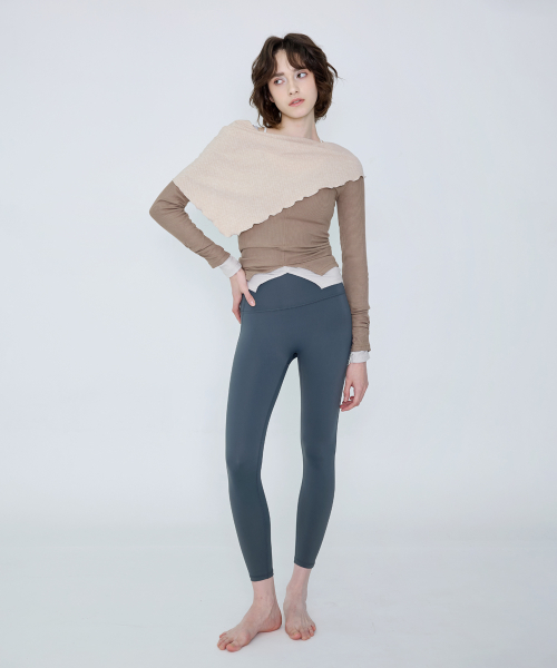 Легинсы 9/4 для йоги и пилатеса DEVI-B0039 Ash Navy