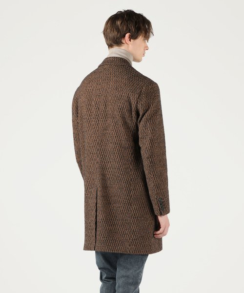 Однобортное пальто из шерстяного блэнда в клетку [Beige]