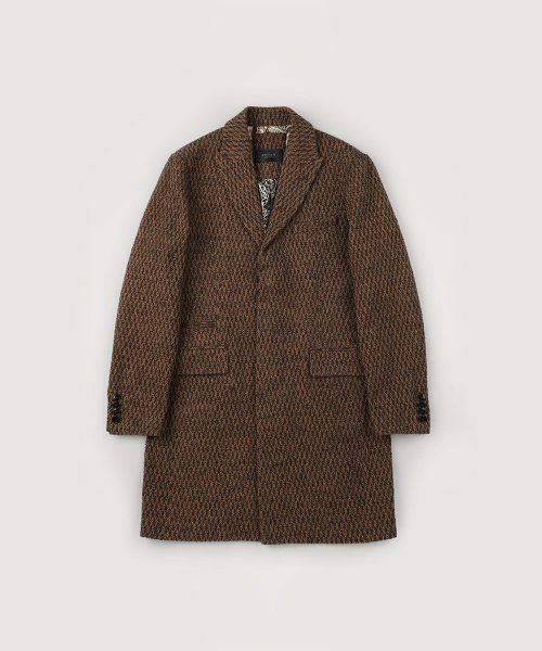 Однобортное пальто из шерстяного блэнда в клетку [Beige]