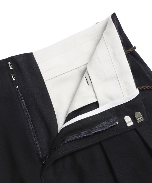 Брюки с двумя складками и веревкой (Black)