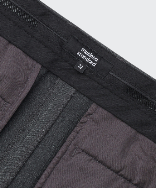 REAL WIDE HIDDEN ELASTIC WAISTBAND SLACKS_MEDIUM GRAY thumbnail 5