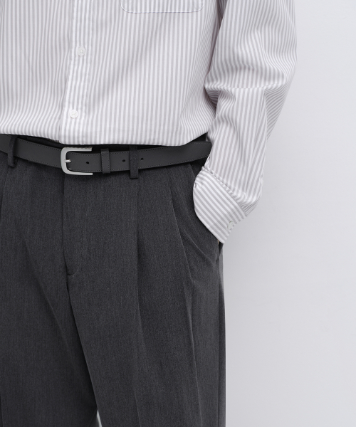 REAL WIDE HIDDEN ELASTIC WAISTBAND SLACKS_MEDIUM GRAY thumbnail 6