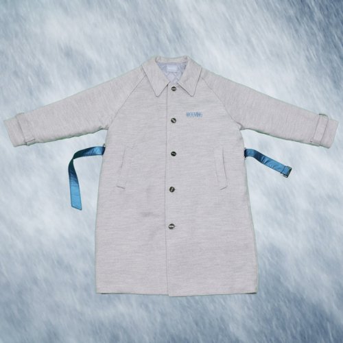 LONG COLLAR стеганый пальто серый