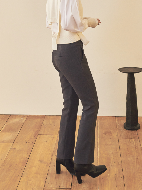 SLIM BOOTCUT PANTS серые