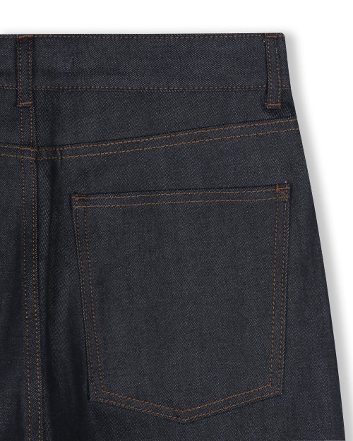 COMFY ONE TUCK SELVAGE DENIM PANTS индиго