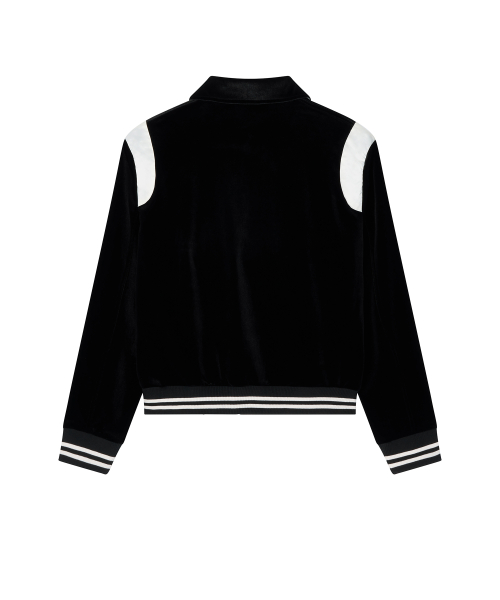 VELVET VARSITY JACKET чёрный