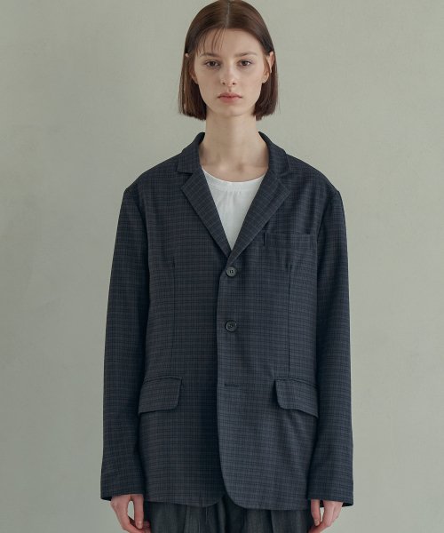 Базовый блейзер в клетку Navy Brown