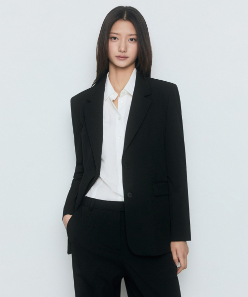 WOMENS BASIC BLAZER_BLACK thumbnail 3