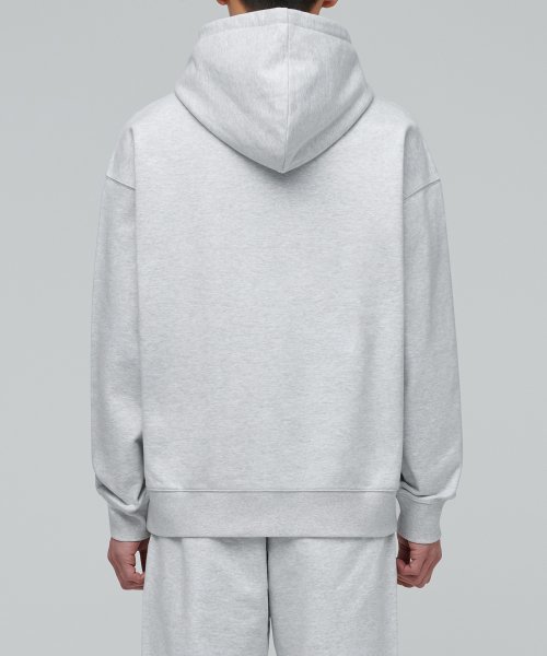 Плотное оверсайз худи Melange Light Grey