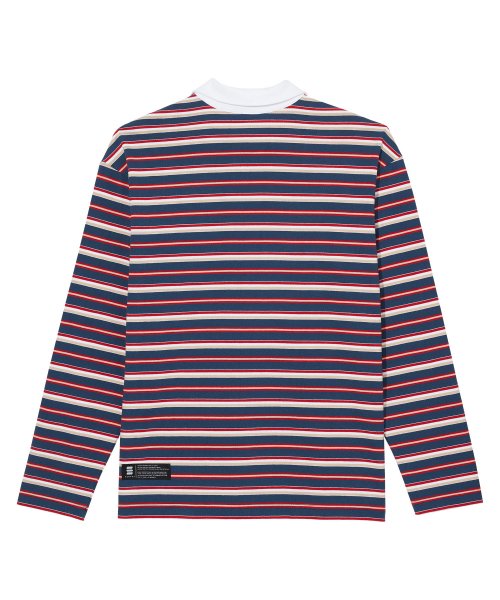 STRIPED POLO LONG SLEEVE [темно-синий]