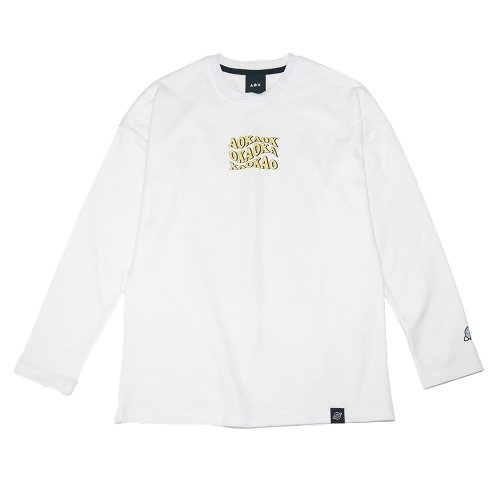 WAVE Logo Long sleeve T-shirts(semi-over fit) белый