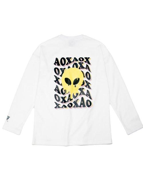 WAVE Logo Long sleeve T-shirts(semi-over fit) белый
