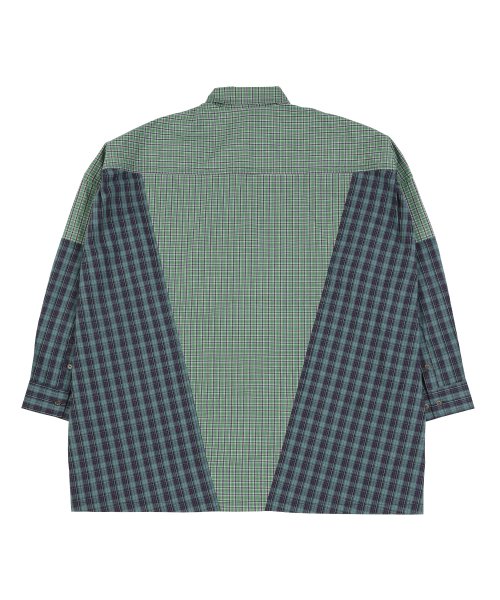 MUSINSA | AJOBYAJO Cross Mixed Check Shirt [Green]